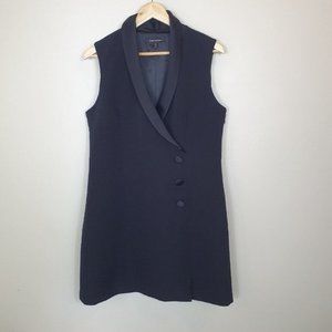 Forever New tux dress Sz 16 fit and flare buttons sleeveless
